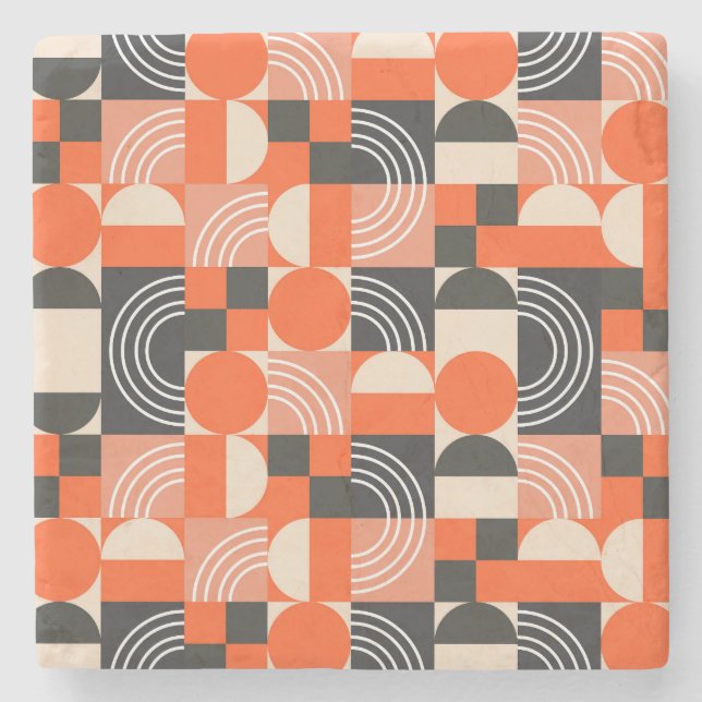 Helles geometrisches Farbblockmuster. Steinuntersetzer (Vorderseite)