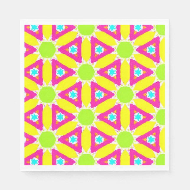 Helles geometrisches Muster Serviette (Vorderseite)