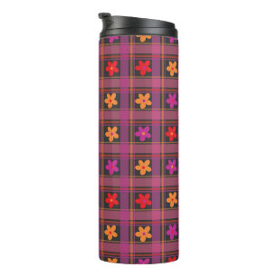 Helles Gingham Stripe Thermosbecher