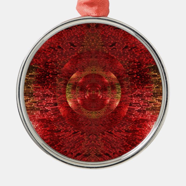 Helles Gold und orange Muster 3D entwerfen Liebe Ornament Aus Metall (Vorne)