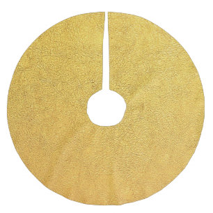 Helles goldenes Leder: Texturierter Hintergrund Polyester Weihnachtsbaumdecke