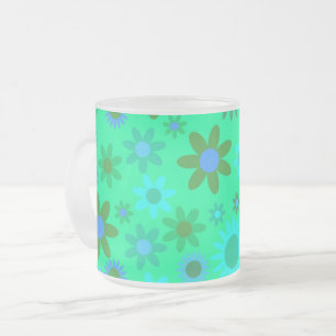 Helles Green Blume Power Pattern Mattglastasse
