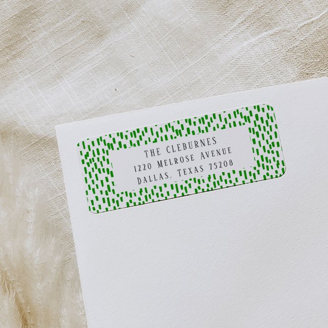 Helles Green Dashing Rücksendeadresse-Etikett (Green and white dashing playful return address labels.)