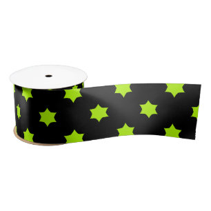 Helles Green Star Muster Satinband