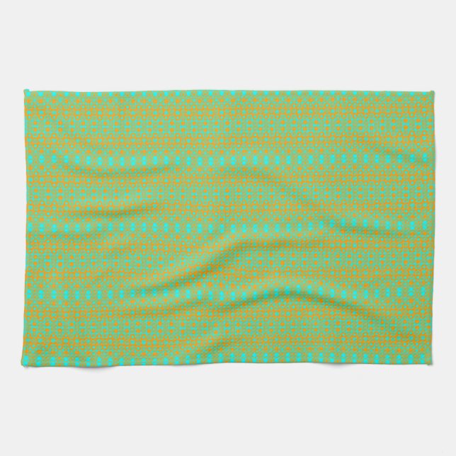 Helles Green und Orange Muster Geschirrtuch (Horizontal)