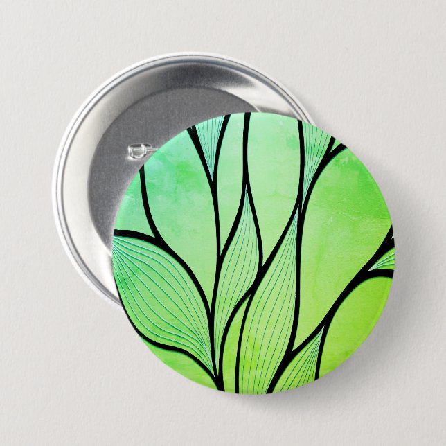 Helles Grünes Blau kreatives Verlass-Muster Button (Vorne & Hinten)