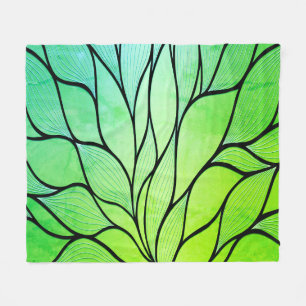 Helles Grünes Blau kreatives Verlass-Muster Fleecedecke