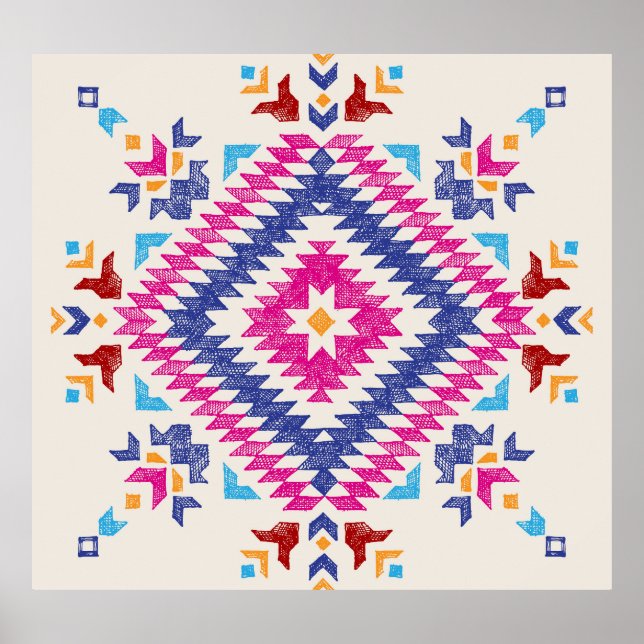 Helles, handGezeichnet Tribal Design Element. Poster (Vorne)