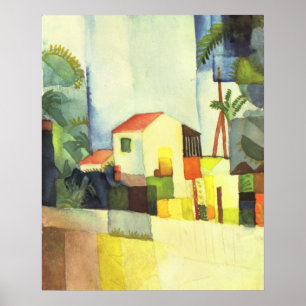 Helles Haus von August Macke Poster
