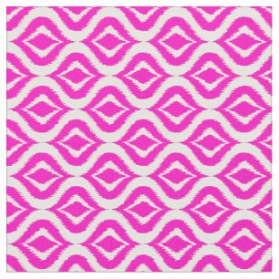 Helles, heiß rosa Retro-Chic Ikat Droptern Stoff