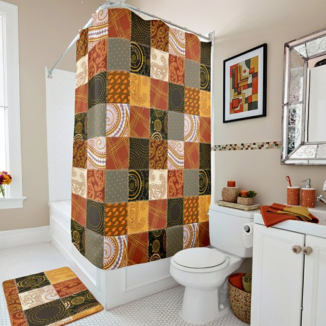 Helles Herbstpatchwork Duschvorhang (Von Creator hochgeladen)