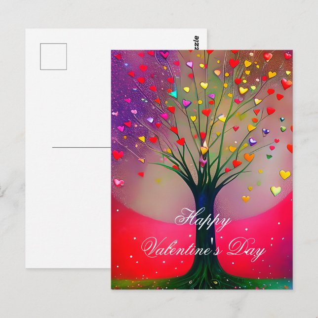 Helles Herzmuskelwald Postkarte (Vorne/Hinten)