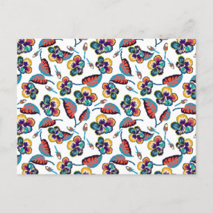 Helles Hibiskus Muster Feiertagspostkarte