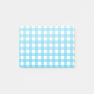 Helles Himmelblau Gingham Post-it Klebezettel