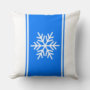 Helles Holiday Blue White Racing Streifen Schneefl Kissen
