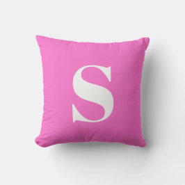 Helles Hot Pink Initial Mit Monogramm Outdoor Pill Kissen