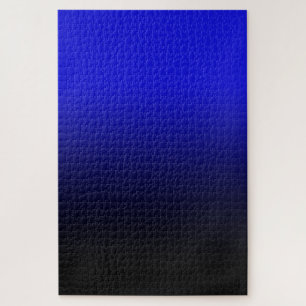 Helles Kobaltblau und schwarzes Ombre Puzzle