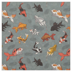 Helles Koi Fisch-Teich-Muster Stoff