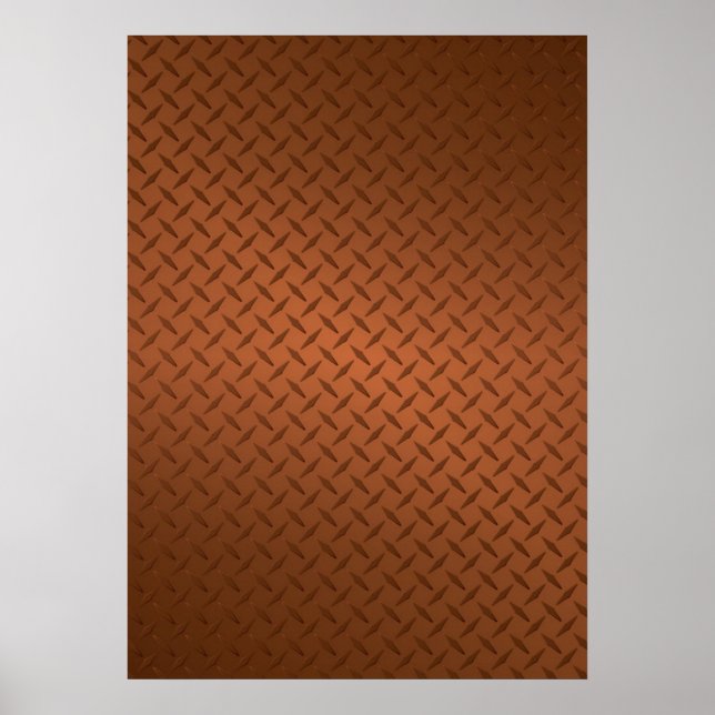 Helles Kupfer-Diamant-Plattenmuster Poster (Vorne)