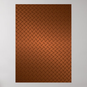 Helles Kupfer-Diamantplatten-Muster Poster