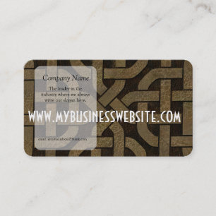 Helles Leder auf schwarzem keltischem Knoten Visitenkarte