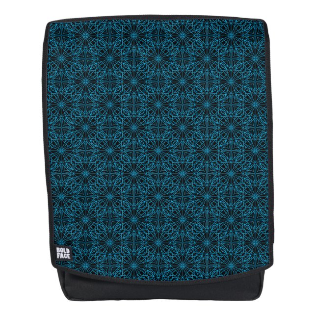 Helles Licht Blau Geometrisches Symmetriemuster Rucksack (Vorderseite)
