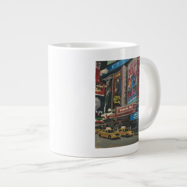 Helles Licht-Times Square 2012 Jumbo-Tasse (Vorderseite Rechts)