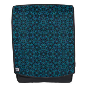 Helles Lichtblau Schwarzes Geometrisches Symmetrie Rucksack