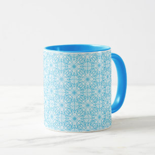 Helles Lichtblau-Weiß-Geometrisches Symmetrie-Must Tasse