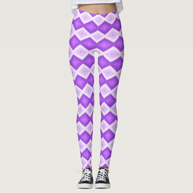 Helles lila Diamantmuster Leggings (Vorderseite)