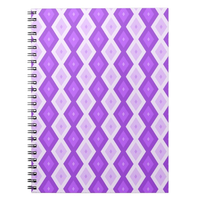 Helles lila Diamantmuster Notizblock (Vorderseite)