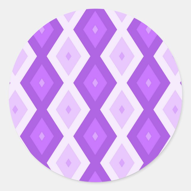 Helles lila Diamantmuster Runder Aufkleber (Vorderseite)