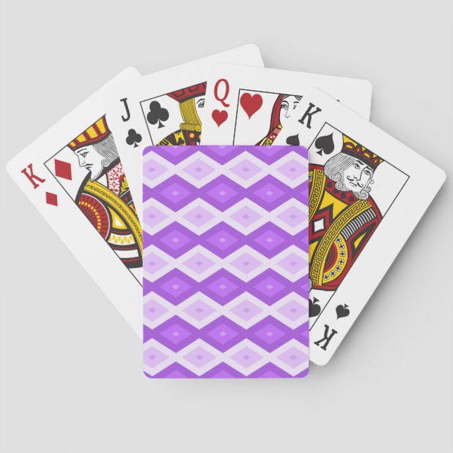 Helles lila Diamantmuster Spielkarten (Rückseite)