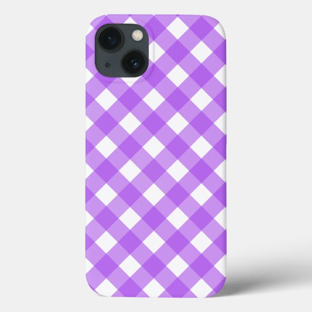 Helles lila Gingham Case-Mate iPhone Gehäuse Hülle (Rückseite)