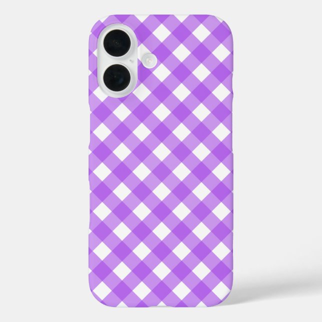 Helles lila Gingham Case-Mate iPhone Hülle (Rückseite)