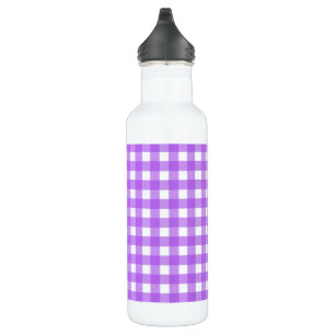 Helles lila Gingham Edelstahlflasche