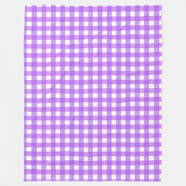 Helles lila Gingham Fleecedecke (Vorderseite)