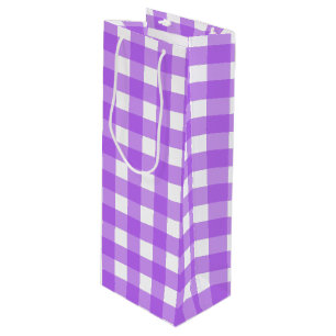 Helles lila Gingham Geschenktüte Für Weinflaschen