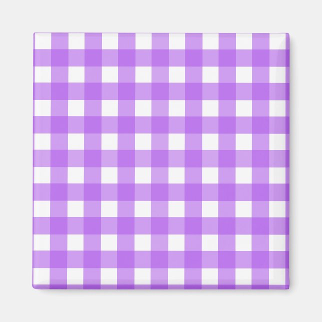Helles lila Gingham Magnet (Vorne)