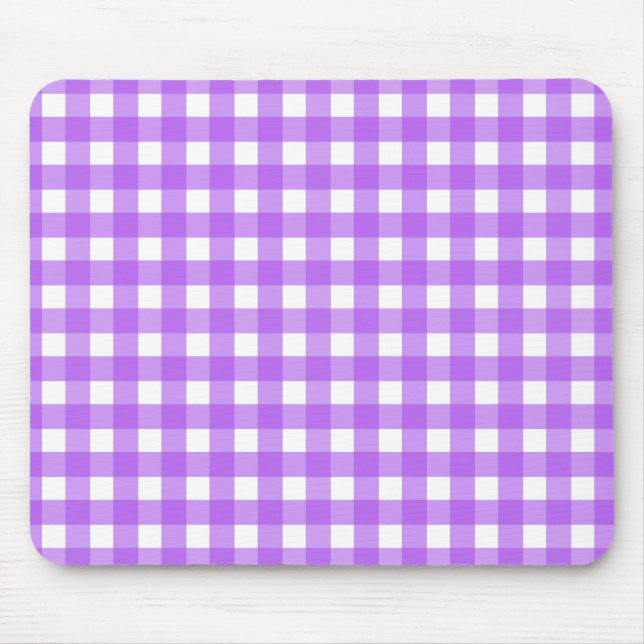 Helles lila Gingham Mousepad (Vorne)