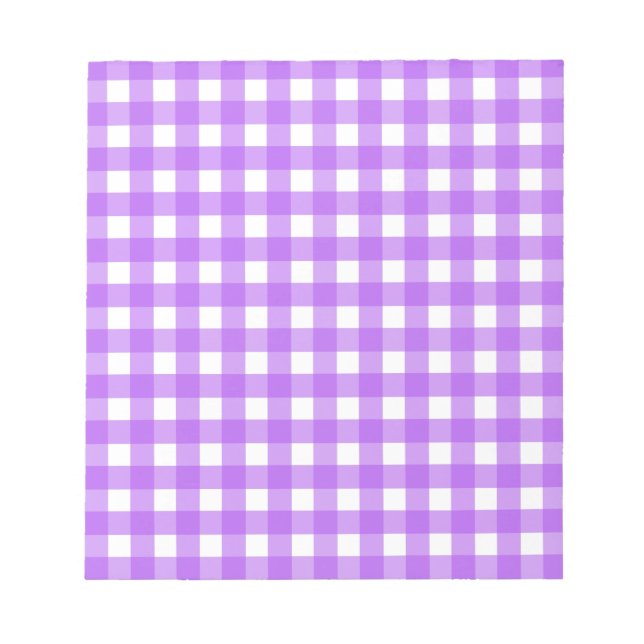 Helles lila Gingham Notizblock (Vorderseite)