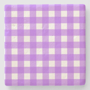 Helles lila Gingham Steinuntersetzer