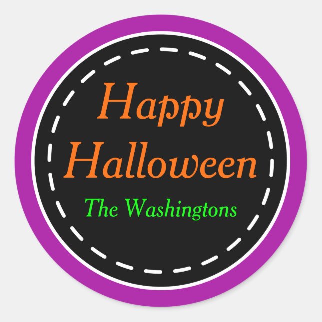 Helles Lila Happy Halloween Stickers (Vorderseite)