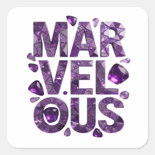 Helles Lila MARVELOUS Vinyl Stil Quadratischer Aufkleber