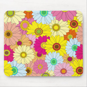 Helles mehrfarbiges Blumenhintergrund Mousepad