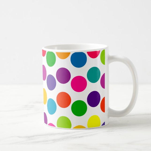 Helles mehrfarbiges Tupfen-Muster Kaffeetasse (Rechts)