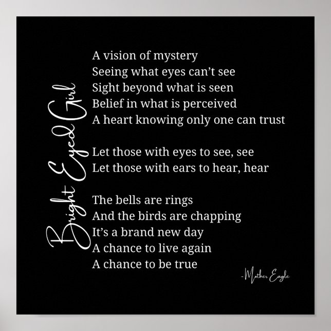 Helles Mit Augen Girl Inspiration Poster (Vorne)