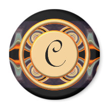 Helles Mit Monogramm Art Round Magnet