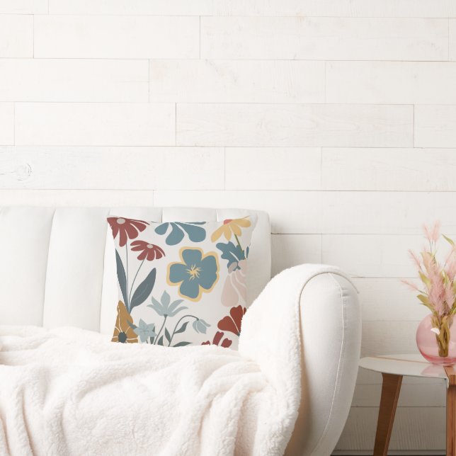 Helles, modernes Blumenkissen Kissen (Liege)