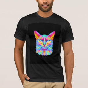 Helles modernes Katzendesign-T-Shirt T-Shirt